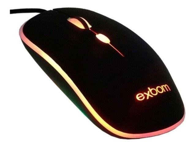 Kit 20 Unidades Mouse Gamer Luminoso Exbom - Atacado