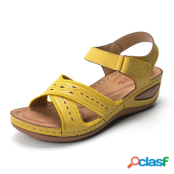 LOSTISY Costura Cross Strap Gancho Loop Leve Verão Casual