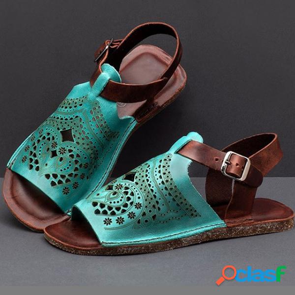 LOSTISY Tamanho Grande Mulheres Peep Toe Antiderrapante Oco