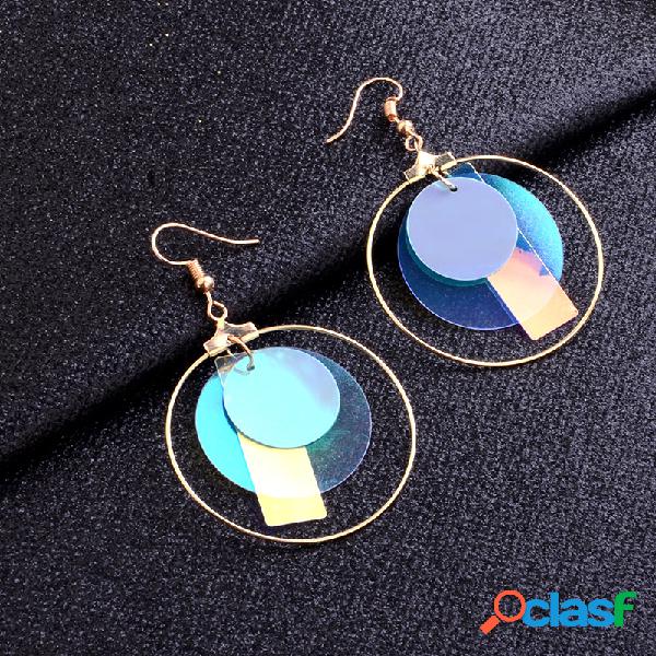 Lantejoulas irregulares na moda Pingente Brincos Metal