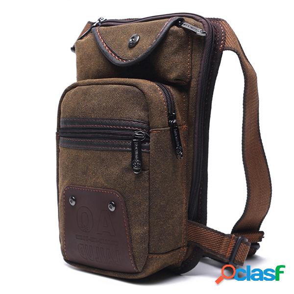Men Vintage Canvas Outdoor Phone Bag Saco de cintura Saco de