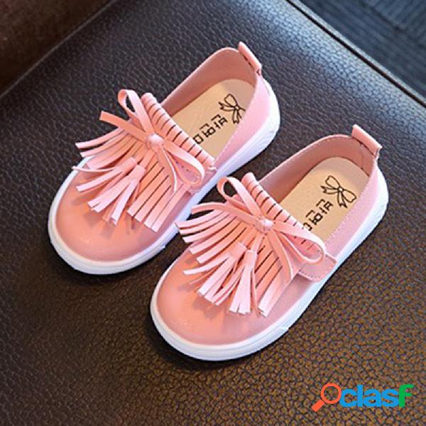 Meninas Tassel Decor Gancho Loop Lindo Casuais Sapatos