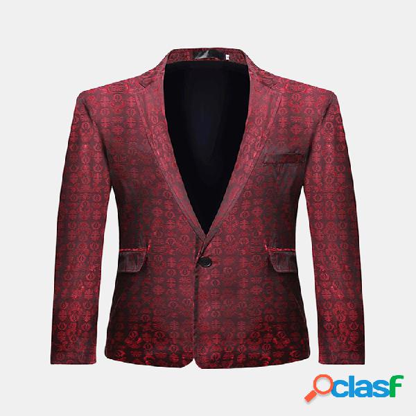 Mens Business Casual bolsos de impressão Single Breasted