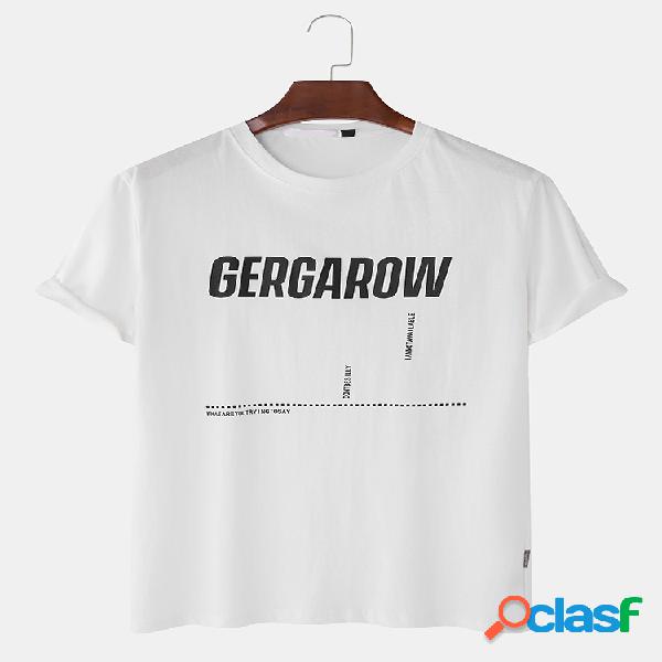 Mens Cool Character Slogan O-Neck Camisetas