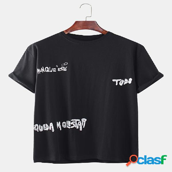 Mens Gout Printing Fashion Designer Camisetas de manga curta