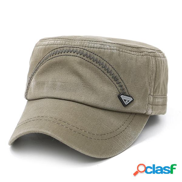 Mens Lavado Algodão Sólida Cap Cap Top Elástico Ao Ar