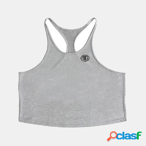 Mens Sports Tops Vest Bodybuilding Academia Tops de corrida