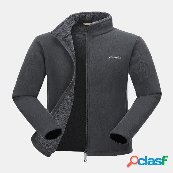 Mens Sportwear ao ar livre jaqueta impermeável velo blusão