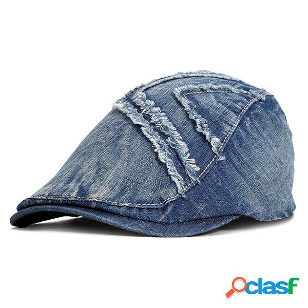 Mens Vintage Lavado Algodão Boina Boina Chapéu Casual