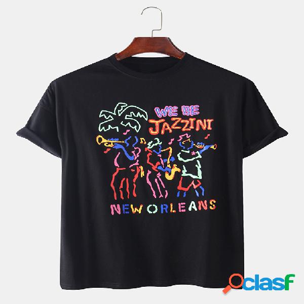 Mens engraçado dos desenhos animados Neon Light Print