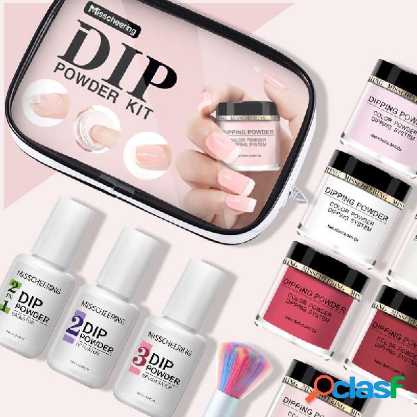 Mergulhar Unhas Pó fosco luminoso Unhas Brilho Conjunto de