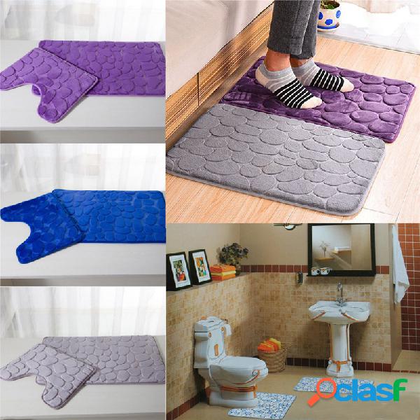 Microfibra Bath Mat Set Non Slip Rug Bathmat Toilet Shower