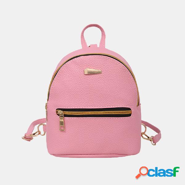 Mochila Feminina Doce Cor Sólido Preppy Chic Mini Bolsa
