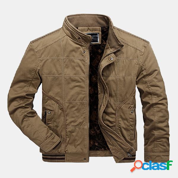 Moda Casual Inside Thicken Cashmere Stand Collar Macio