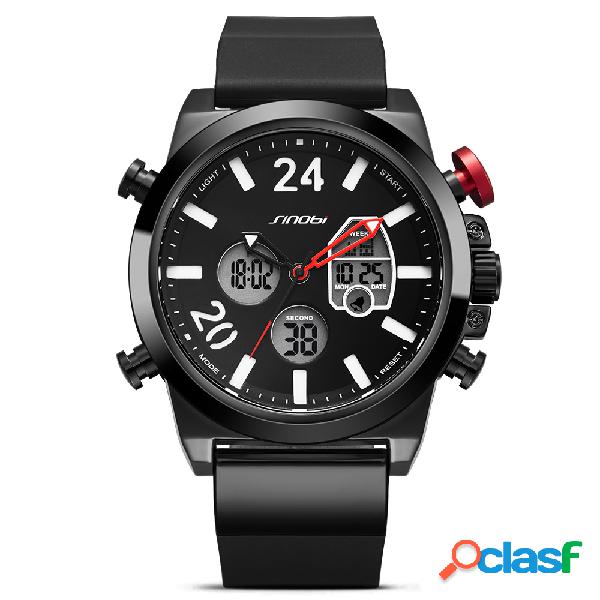 Moda Esporte Relógio Dual Display Digital Assista Men