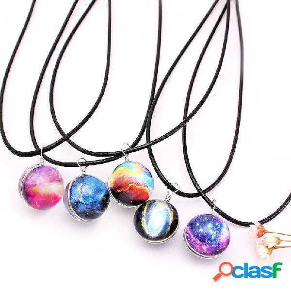 Moda Galaxy Planeta Estrela De Vidro Desejando Bola Pingente