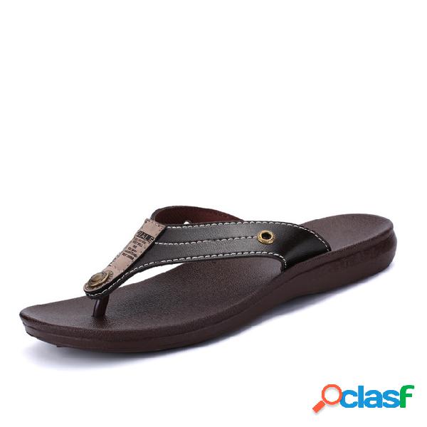 Moda masculina sandálias temporada não-slip praia sapatos