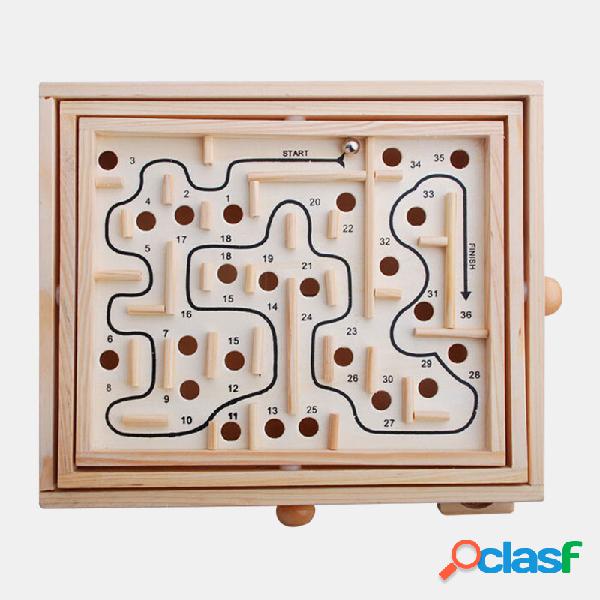 Montessori 3D Labirinto Jogos Botão Labirinto De Madeira