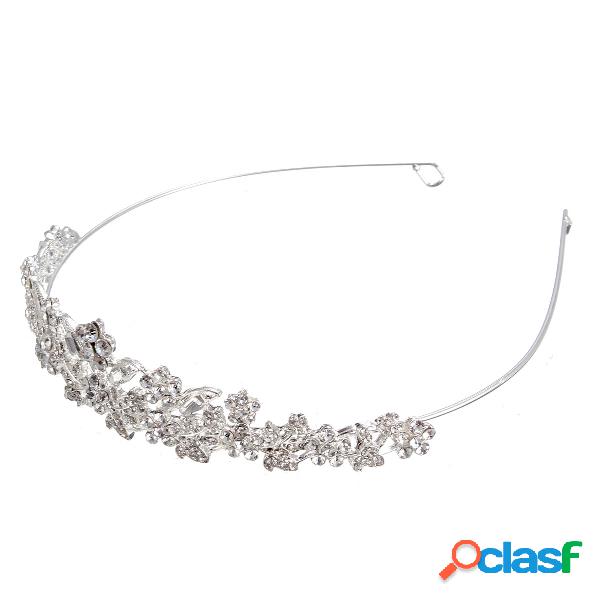 Mulheres Bridal Hair Jewelry Crown Leaves Flower Headband