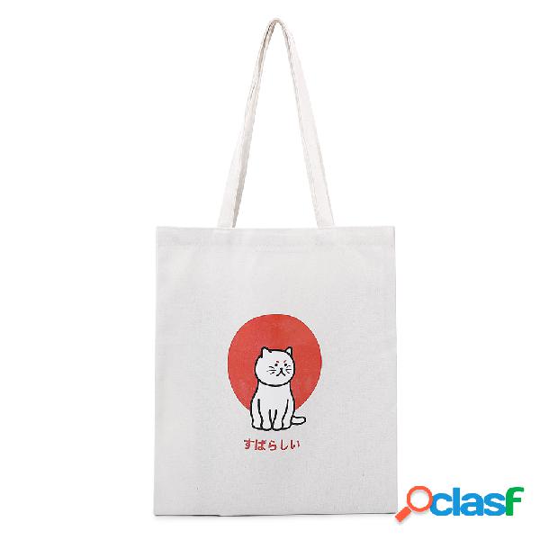 Mulheres Canvas Animal Prints Soft Bolsa Ombro Bolsa