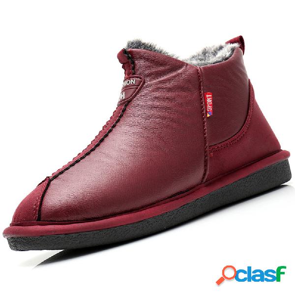 Mulheres Costura Pure Color Forro Zipper Boots