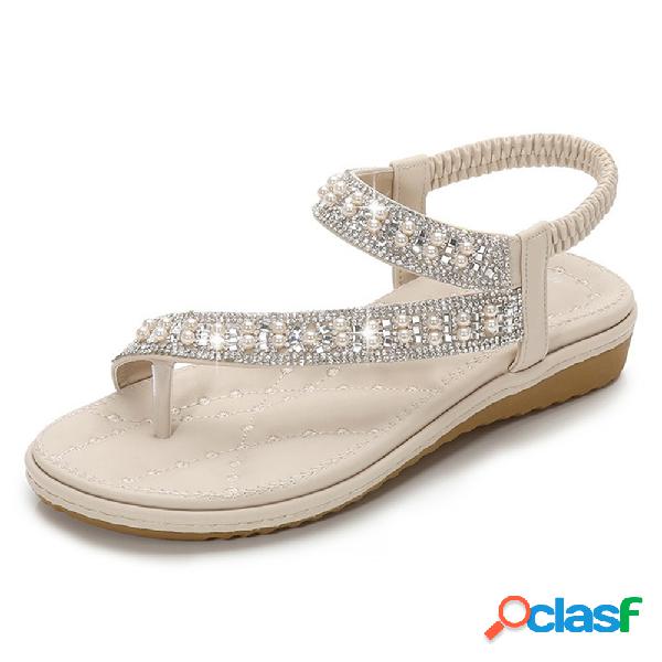 Mulheres Frisado Toe Clip Slip On Plano Holiday Praia