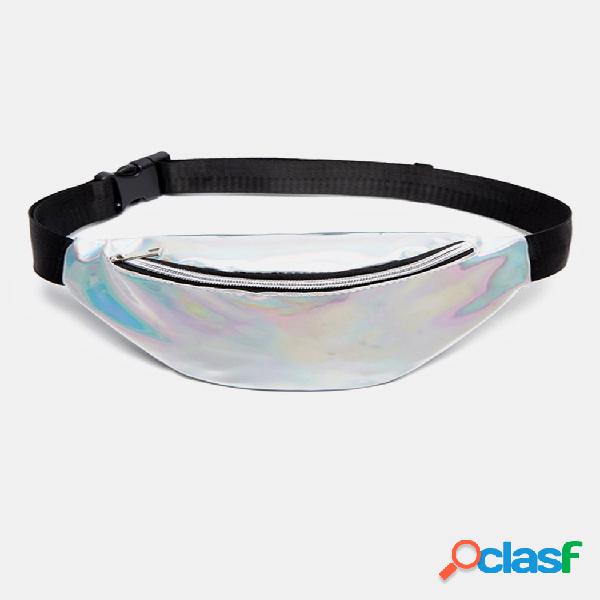 Mulheres Holográficas Bolsa Transparente Mini Laser Cintura