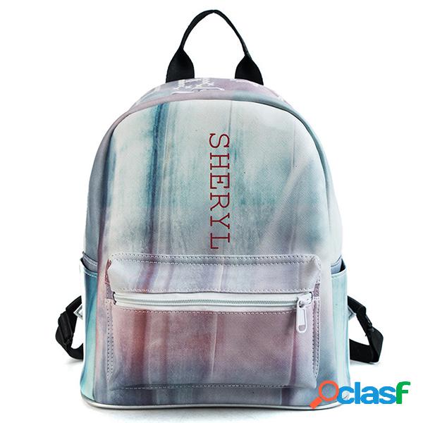 Mulheres Ombre Stylish Backpack Soft Sacos de couro PU