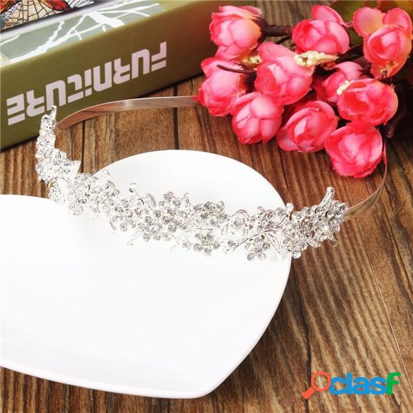 Mulheres Prata Rhinestone Hairband Noiva Casamento Hairwear