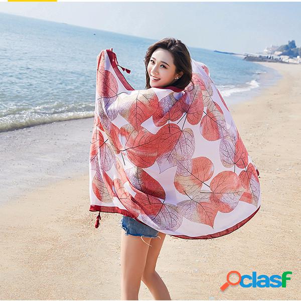 Mulheres Priting Colorful Sunshade Praia Cachecóis Xale