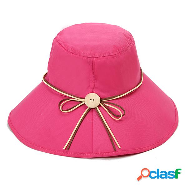 Mulheres Verão Dobrável Bowknot Pescador Chapéus Casual