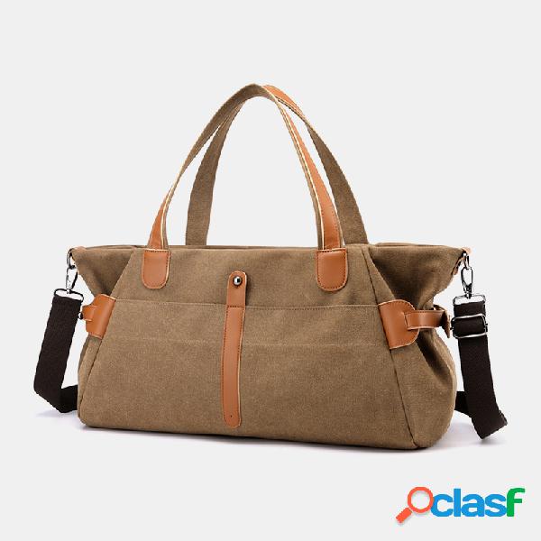 Mulheres lona grande capacidade ombro casual Bolsa bolsa