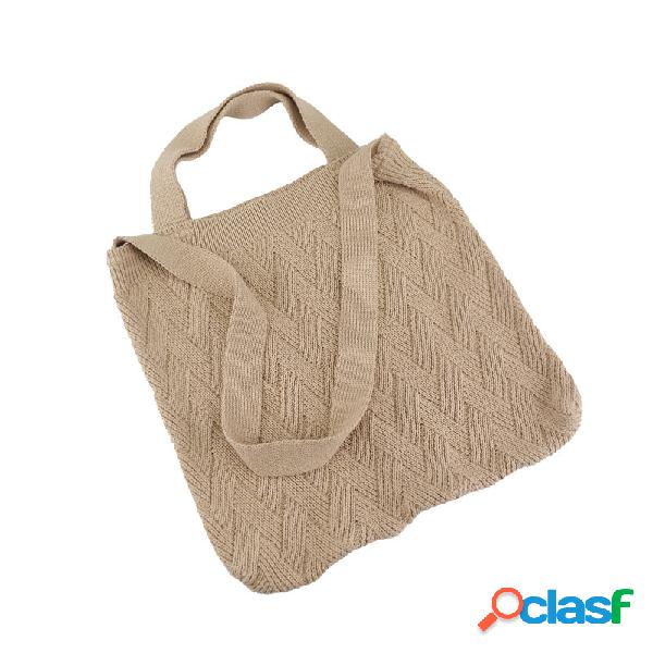 Mulheres simples cor sólida de alta capacidade Tote Bolsa