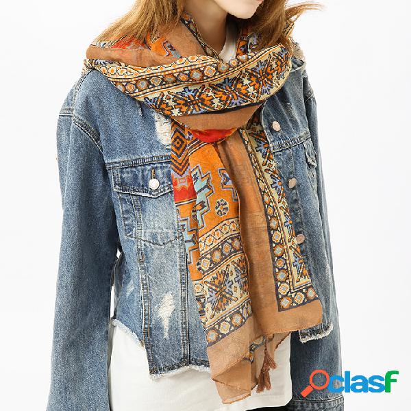 Muçulmano Hijab Bandana Geométrica Bohemia Étnico