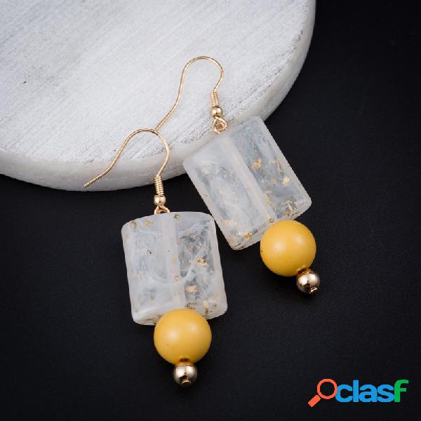 Na moda transparente irregular ouro floral Brincos pingentes