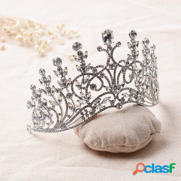 Noiva Rhinestone Cristal Pageant Tiara De Luxo Nupcial Do