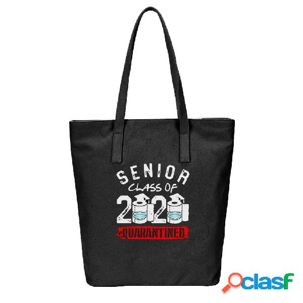 Ombro casual de lona com caráter antiepidêmico Bolsa
