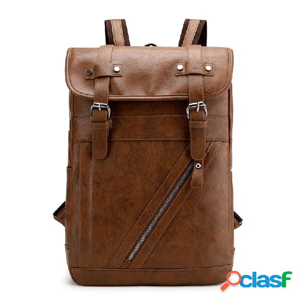 Ombro de couro Bolsa do lazer da trouxa da escola da