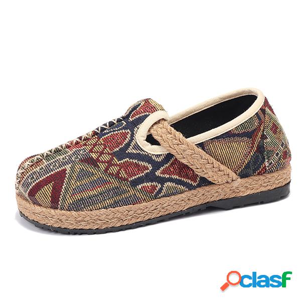 Padrão de impressão Folkways Linen Flat Shoes