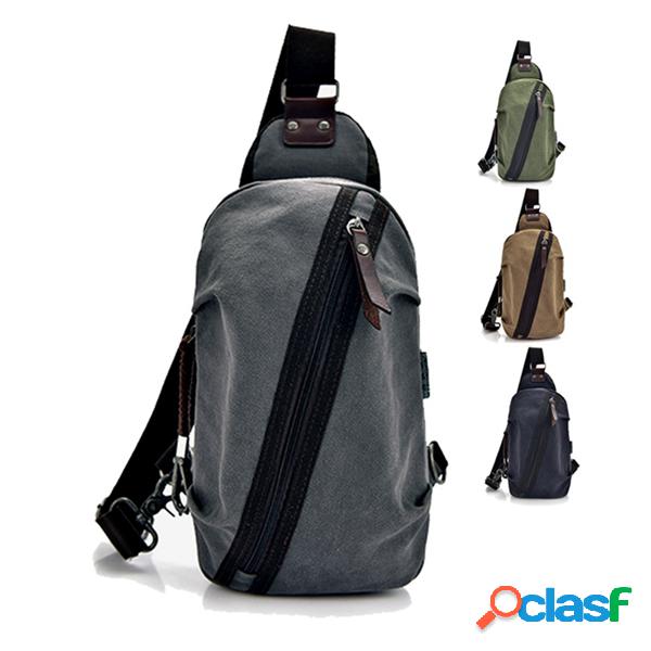 Peito de lona vintage Bolsa viagem multifuncional Crossbody