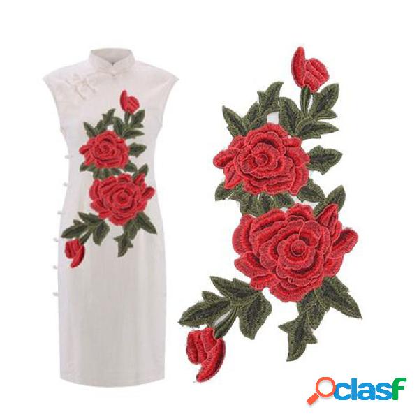 Peony Fabric Sticker Craft Sewing Applique Clothing