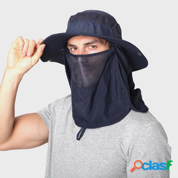 Pesca Anti-mosquito Unisex Removível Chapéu Protetor solar