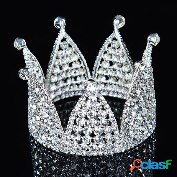 Princesa de luxo Crown Full Rhinestone Headwear Crown
