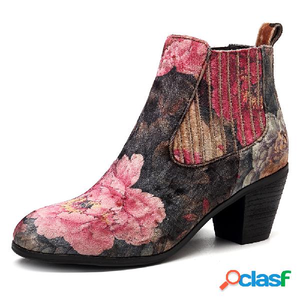 SOCOFY Folkways Bloom Flower Padrão Deslizamento de pano de