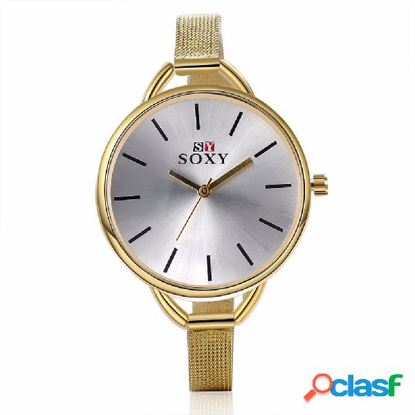 SOXY Simple Watch Alloy Luxury Weaving Brand Women Watch