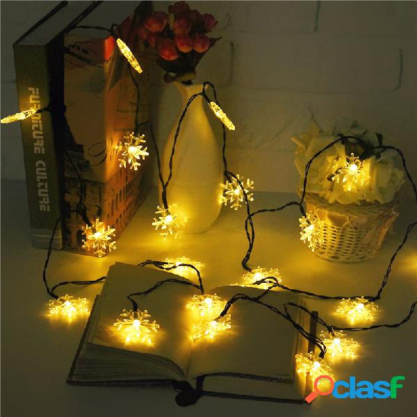 Solar Powered 5M 20LED Floco de neve Bling Fairy String