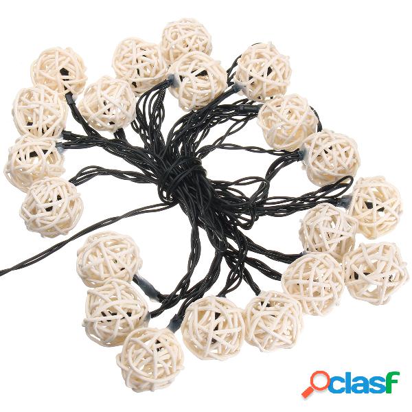 Solar Powered 5M 20LEDs Multicolor Rattan Ball String Light