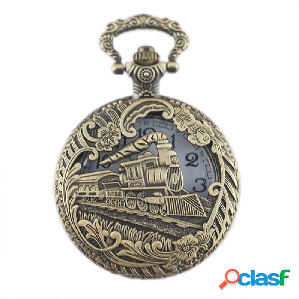 Steampunk Hollow Train Padrão Classic Simple Dial Chain