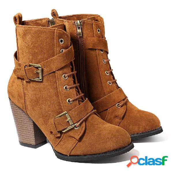 Toe pontudo Chunky Heel Ankle Boots