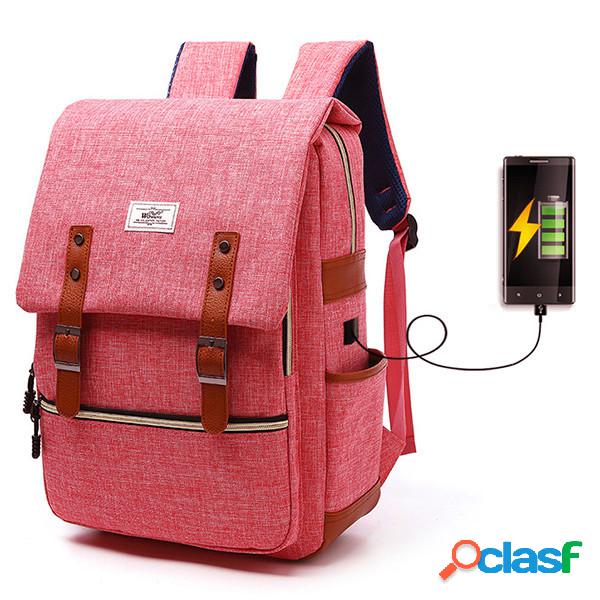 USB Mochila Casual de Oxford
